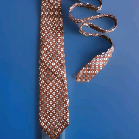 VTG Burt Pulitzer Tie Made Exclusively for Lytle Pressley Clothiers bunt orange - Picture 2 of 9
